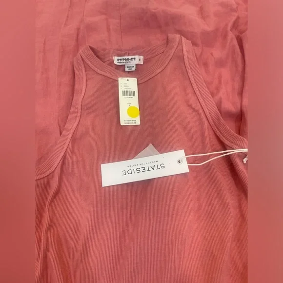 NWT Anthropologie Stateside A-line Crewneck Dress color pink size S - Picture 7 of 9